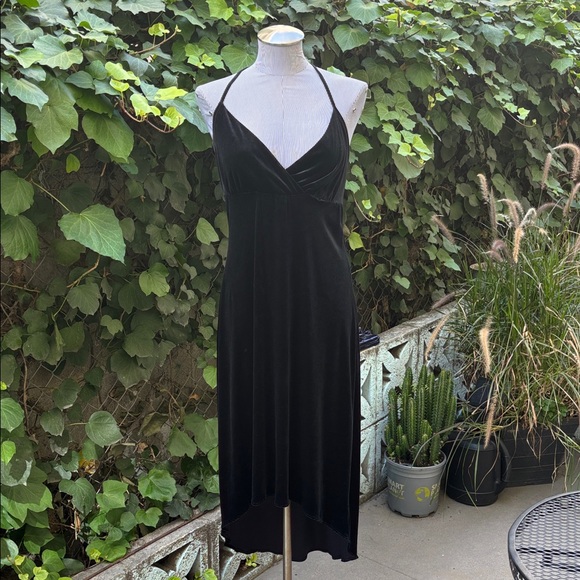 bebe Dresses & Skirts - Bebe USA Black Velvet Elegant Evening Dress Large